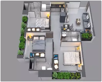Mominsara living 3BHK Plan